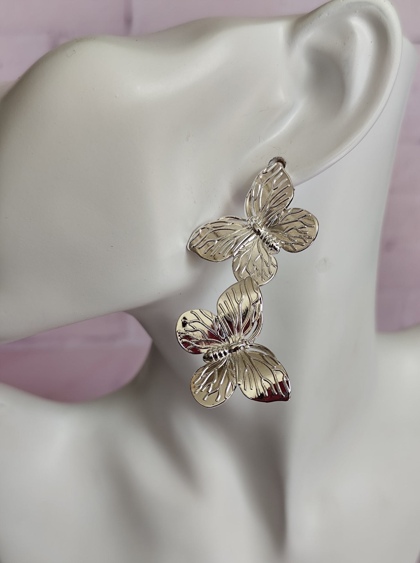 Aro Maxi Mariposa Enchape de Plata
