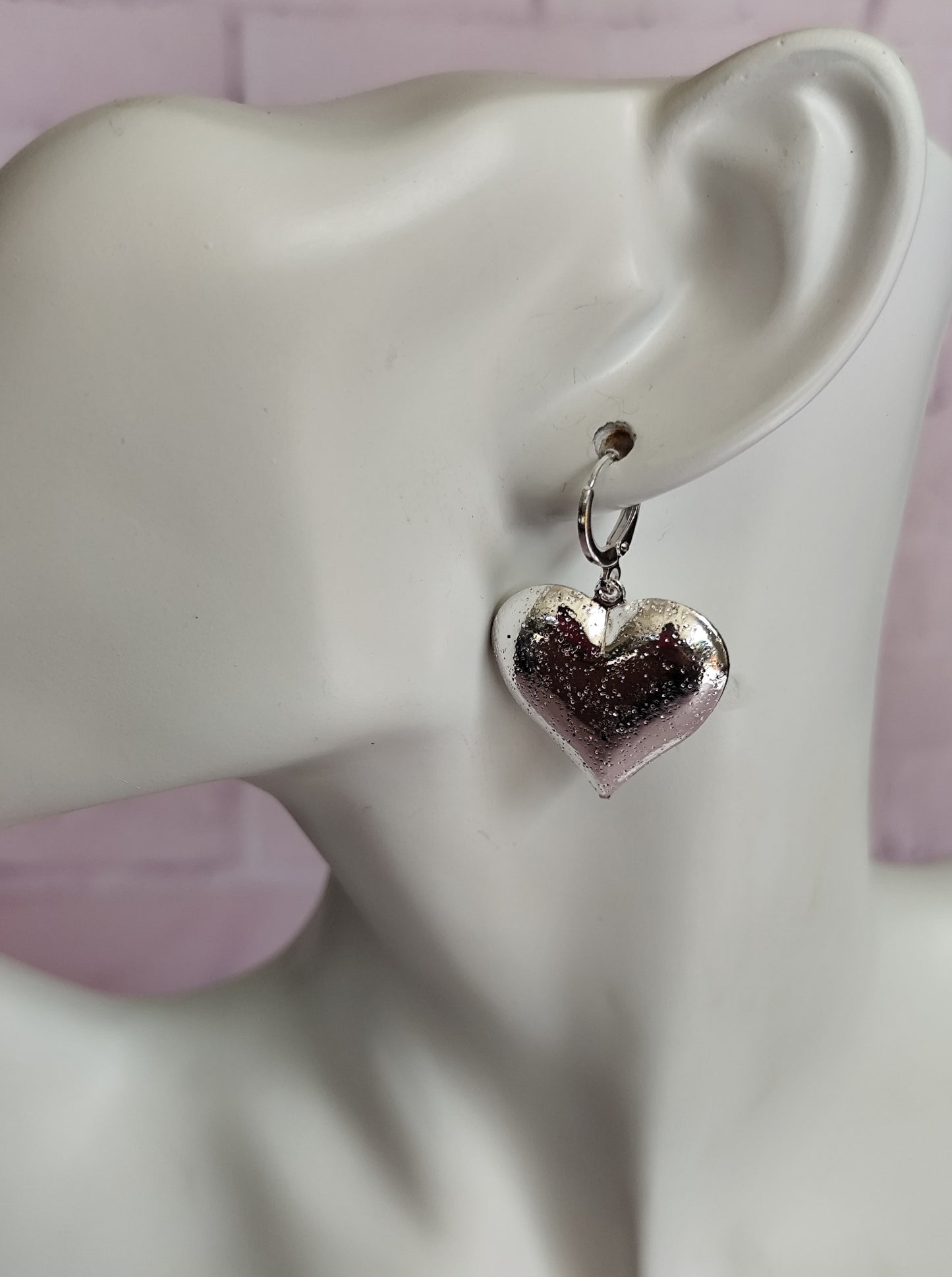 Aros Corazon Enchape de Plata
