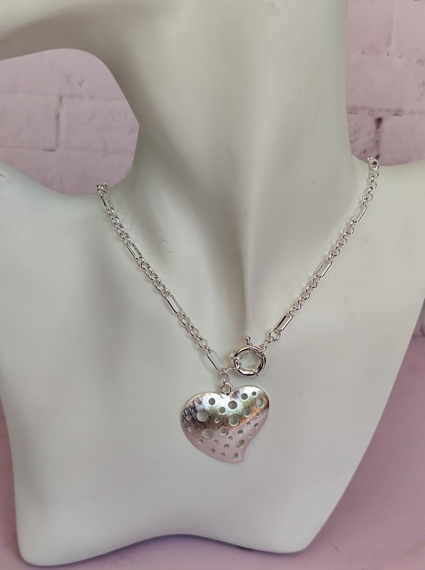 Collar Corazon Enchape de Plata