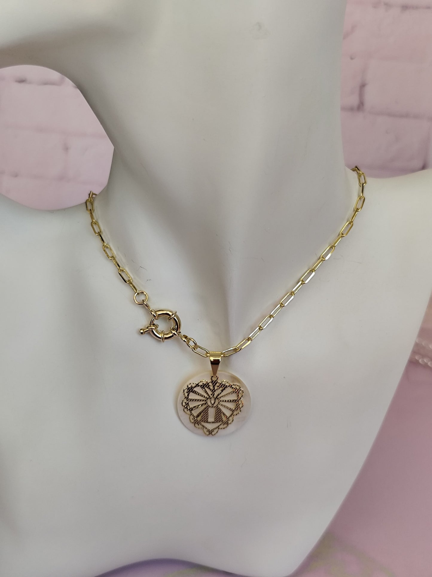 Collar Corazon Detente Enchape de Oro