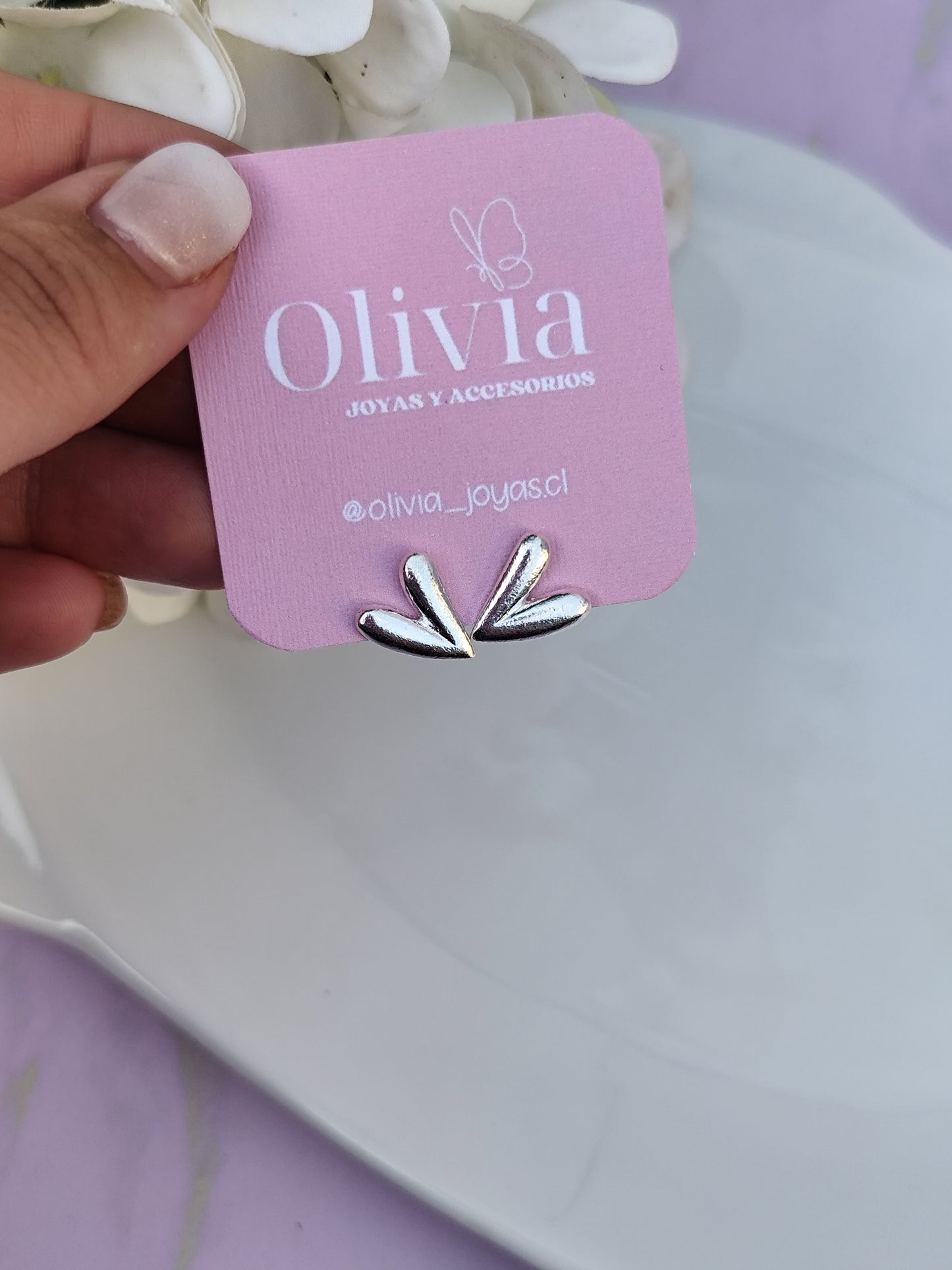 Aros Corazon Enchape de plata