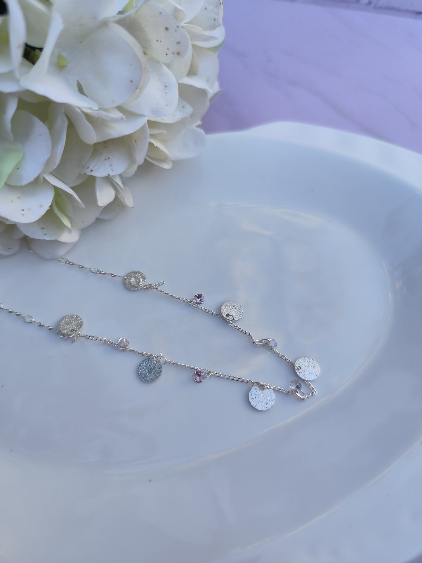 Collar Circulo y Circón Enchape de Plata