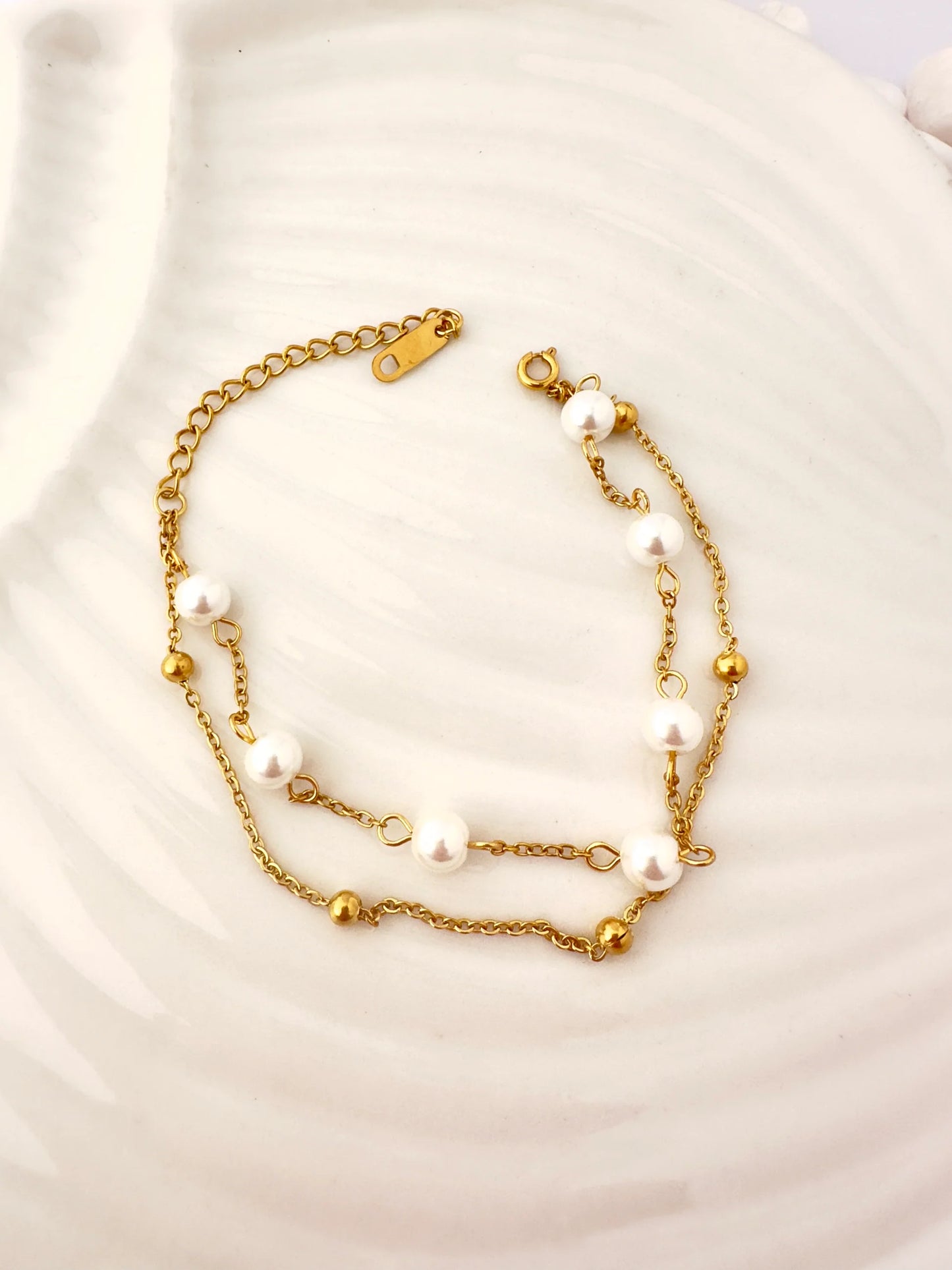 Pulsera Doble Perla
