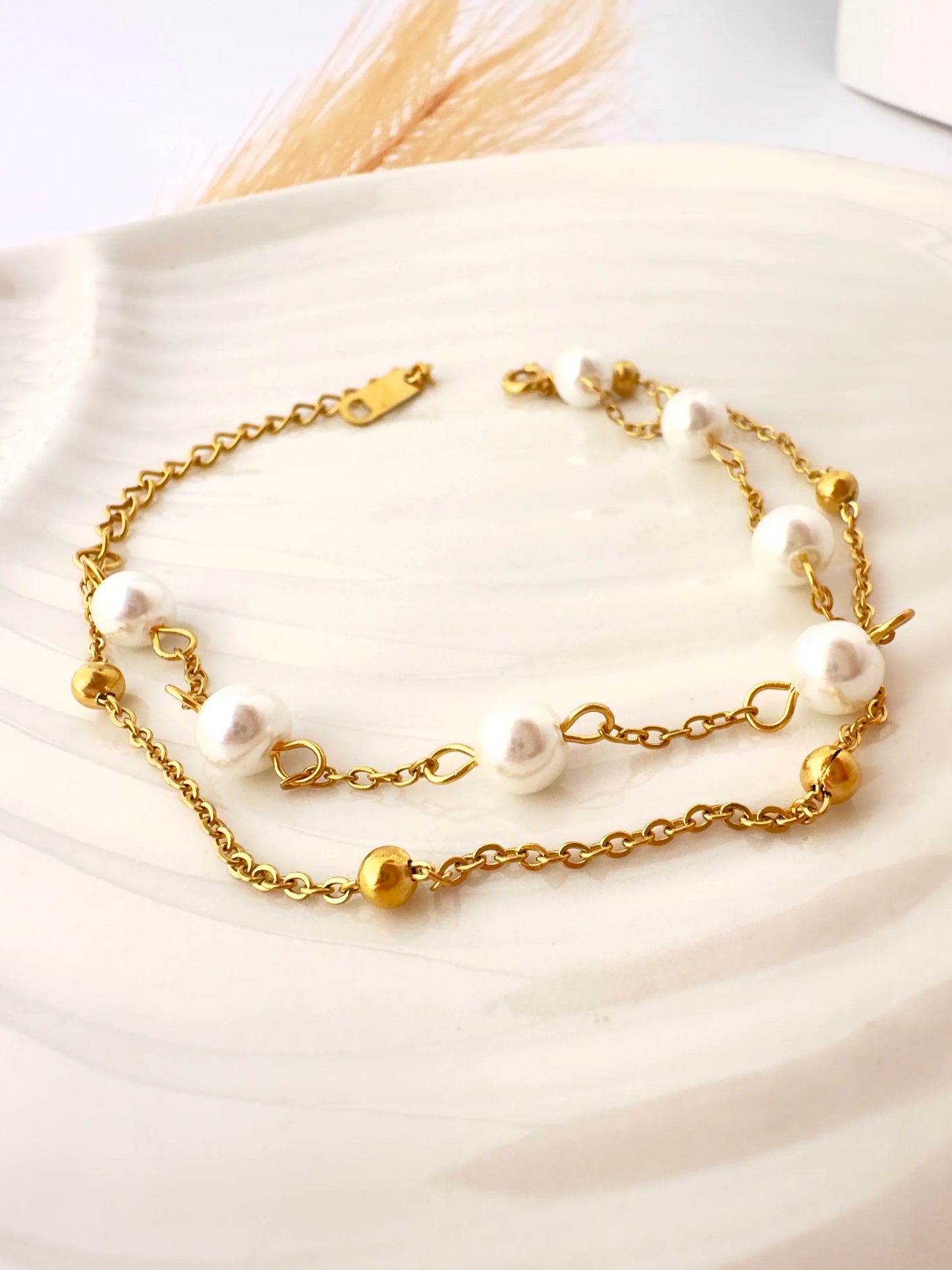 Pulsera Doble Perla