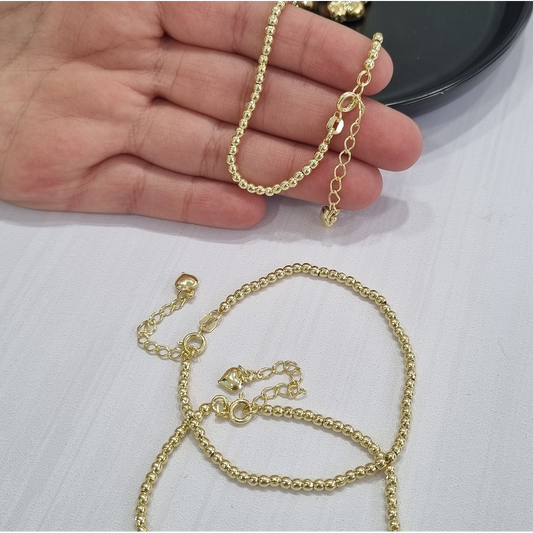 Pulsera Pelotitas Enchape de Oro