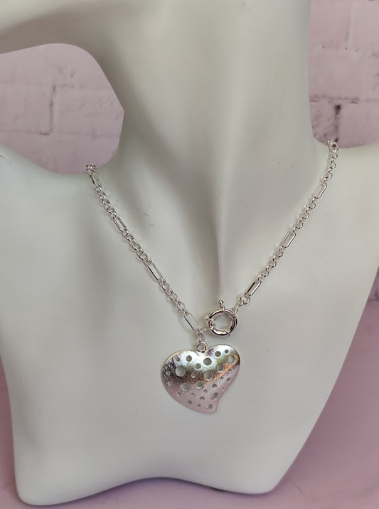 Collar Corazon Enchape de Plata