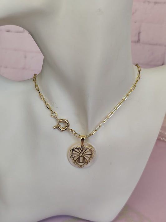 Collar Corazon Detente Enchape de Oro