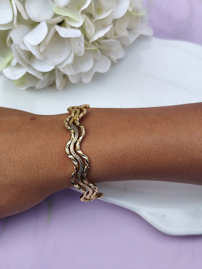 Esclava Zig Zag Enchape de Oro