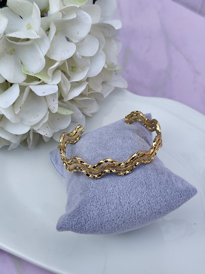 Esclava Zig Zag Enchape de Oro