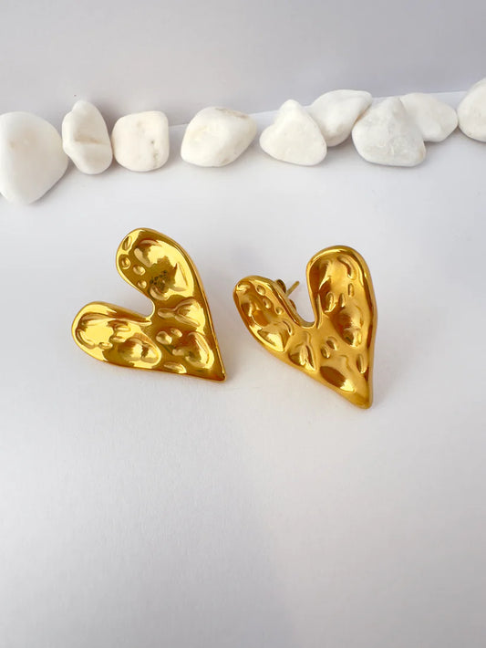 Aros Corazon Vintage Gold